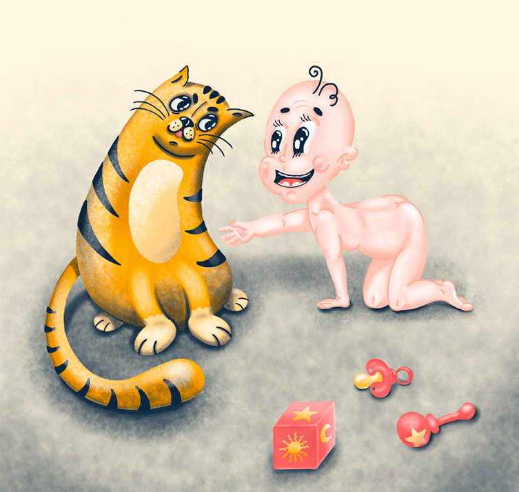 Cat and child